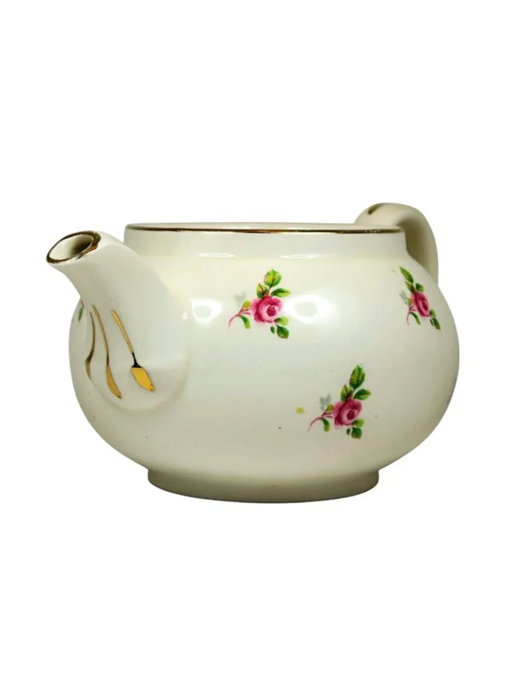 Sampson Bridgwood 14oz Floral Teapot c1950s Roses #42 Mold Made in England